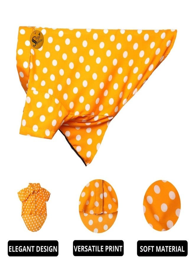 سايج سكوير قميص كلاب مطبوع عليه رسومات مربعة جريئة، قميص كلاب عصري، فائق النعومة وخفيف الوزن، ملابس كلاب مريحة وجيدة التهوية، زي عصري (متوسط - 16 بوصة) (برتقالي منقط) - Image 2